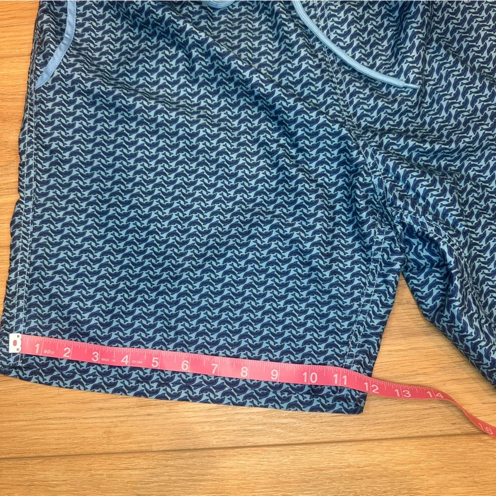 Mr. Swim Mens Blue Dolphin Pattern Swim Trunks XL Beach Board Shorts